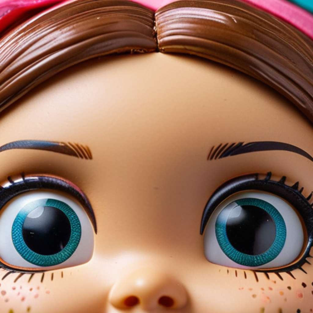 A close-up shot of a LOL Surprise doll's face, showcasing the intricate details and vibrant colors. Emphasize the doll's unique features and stylish outfit. Focus on the high-quality craftsmanship of an authentic LOL Surprise doll.