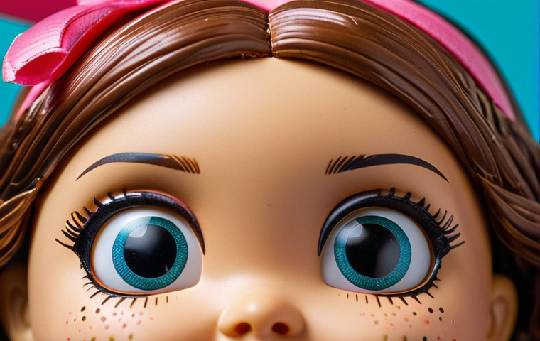 A close-up shot of a LOL Surprise doll's face, showcasing the intricate details and vibrant colors. Emphasize the doll's unique features and stylish outfit. Focus on the high-quality craftsmanship of an authentic LOL Surprise doll.