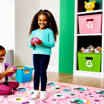 **

A group of fully clothed children happily playing with LOL Surprise dolls in a bright, modern playroom. The room features shelves with organized toy collections and recycling bins.  The packaging is designed with visible recycling symbols and eco-friendly branding.  Family-friendly, appropriate content, safe for work, perfect anatomy, natural proportions, high quality, professional illustration, modest clothing.

**